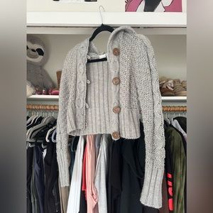cropped knit sweater